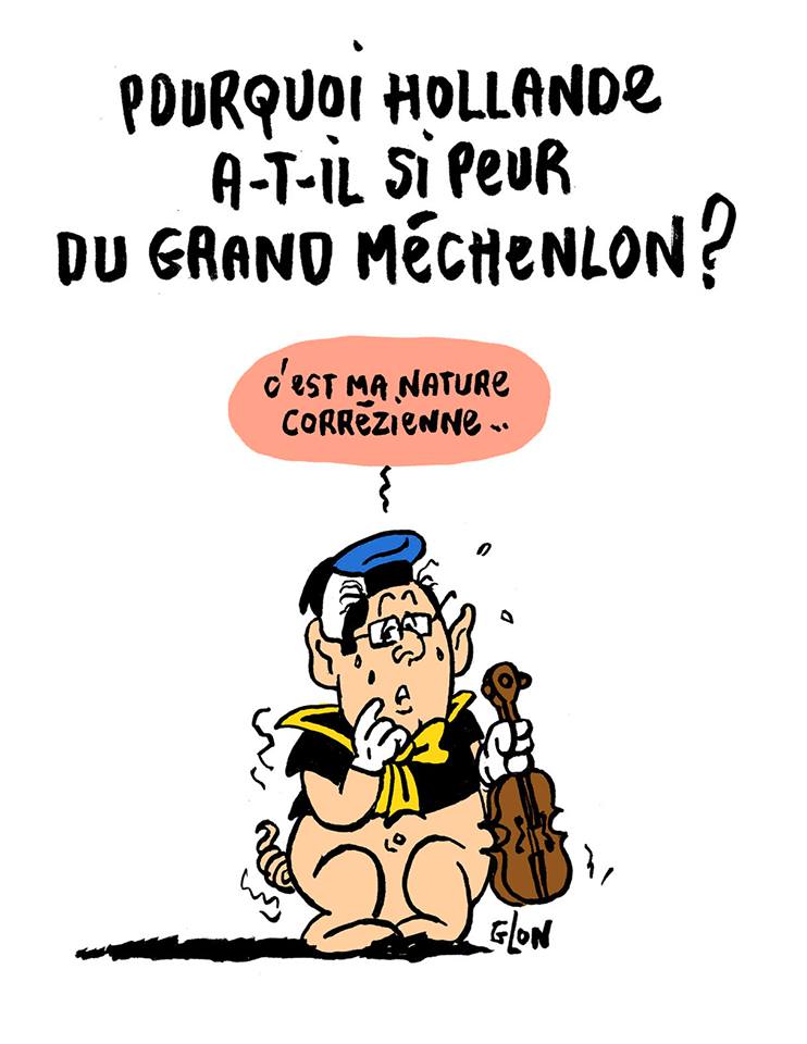 dessin humoristique de François Hollande en trois petits cochons