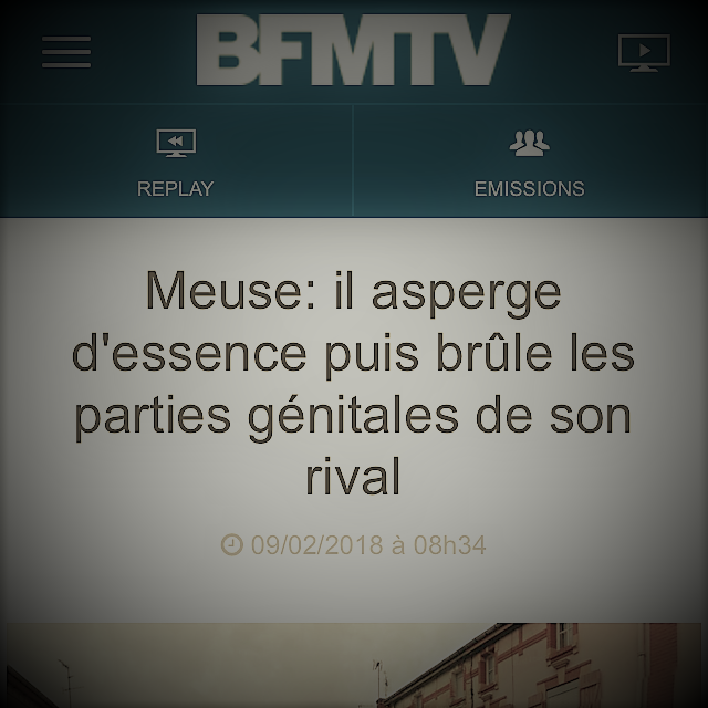 copie d'écran d'un fait divers sordide lié à une simple querelle amoureuse