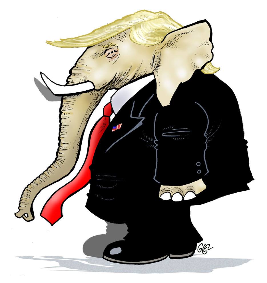 Caricature portrait de Donald Trump