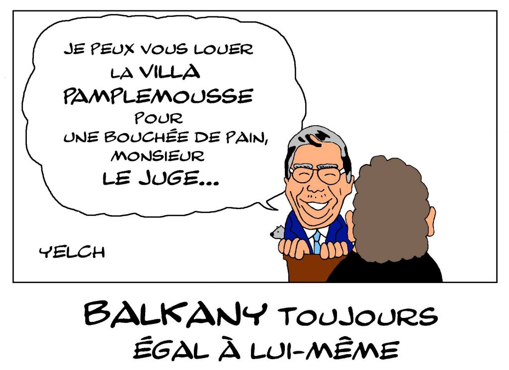 dessin de Yelch sur le procès de Patrick Balkany