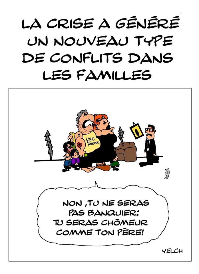 dessin de Yelch sur les nouveaux types de conflits dans les familles