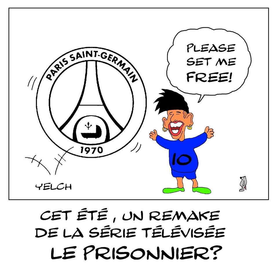 dessin de Yelch sur le feuilleton Neymar au Paris Saint-Germain