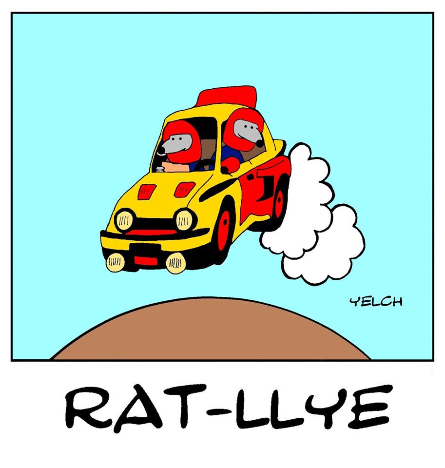 dessin de Yelch sur les rallyes automobiles