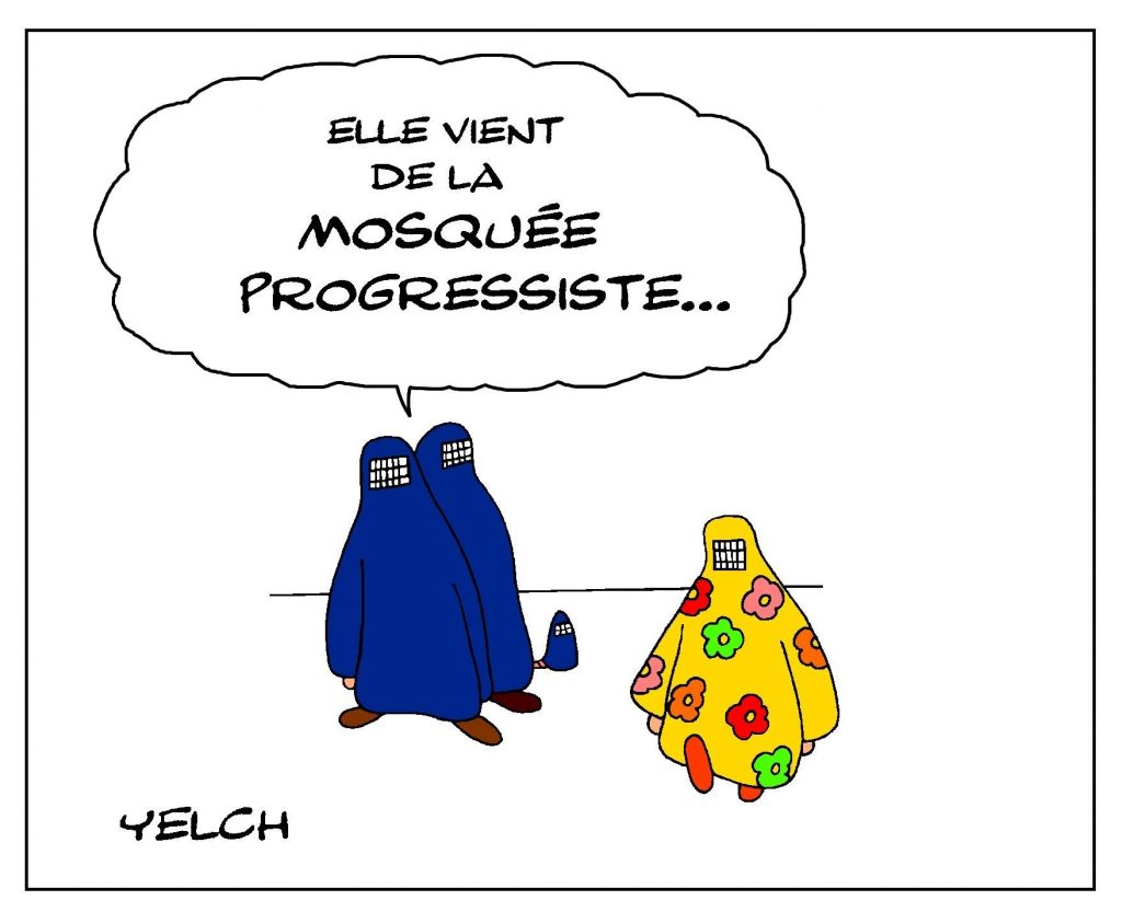 dessin de Yelch sur les moquées progressistes et l’islam progressif