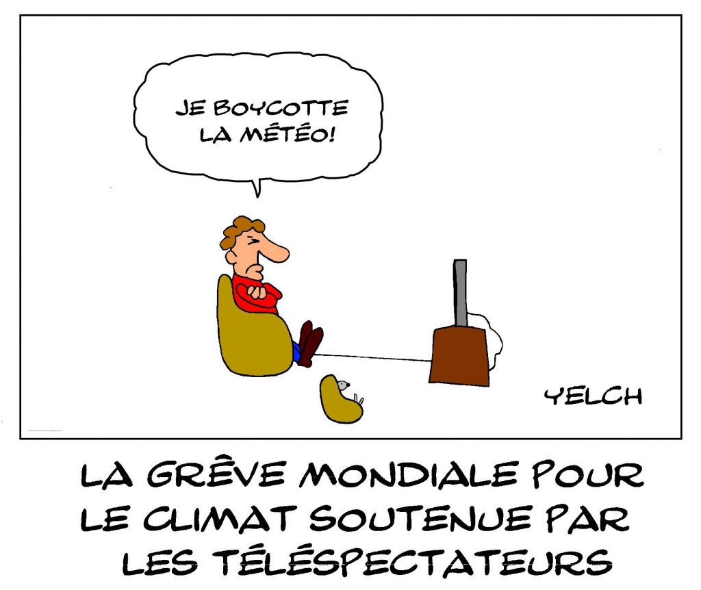 dessin de Yelch sur la grève mondiale pour le climat