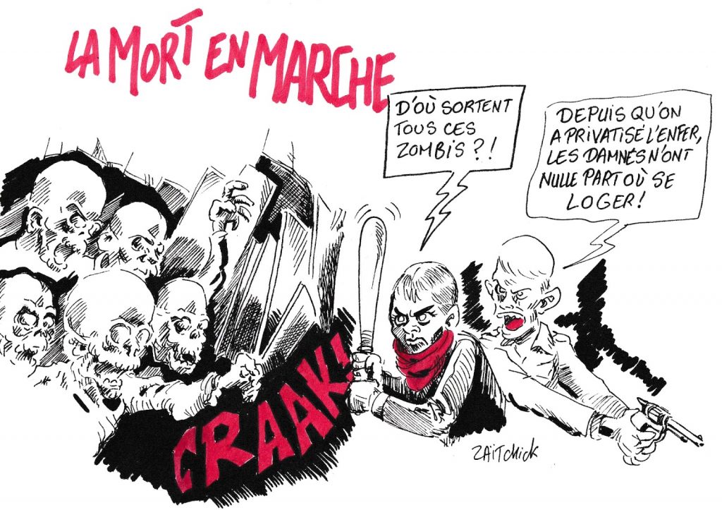 dessin de Zaïtchick sur La République En Marche et la vague de privatisation