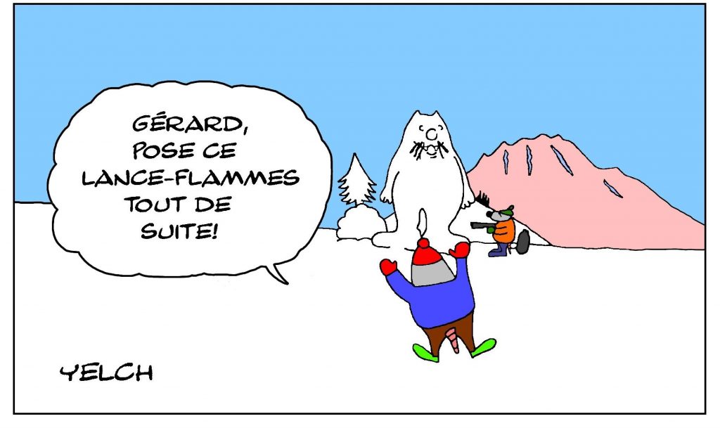 dessin de Yelch sur les rats et les chats de neige