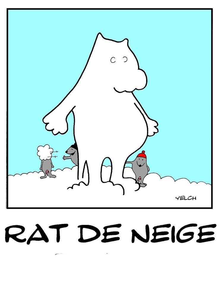 dessin de Yelch sur les rats et les bonhommes de neige