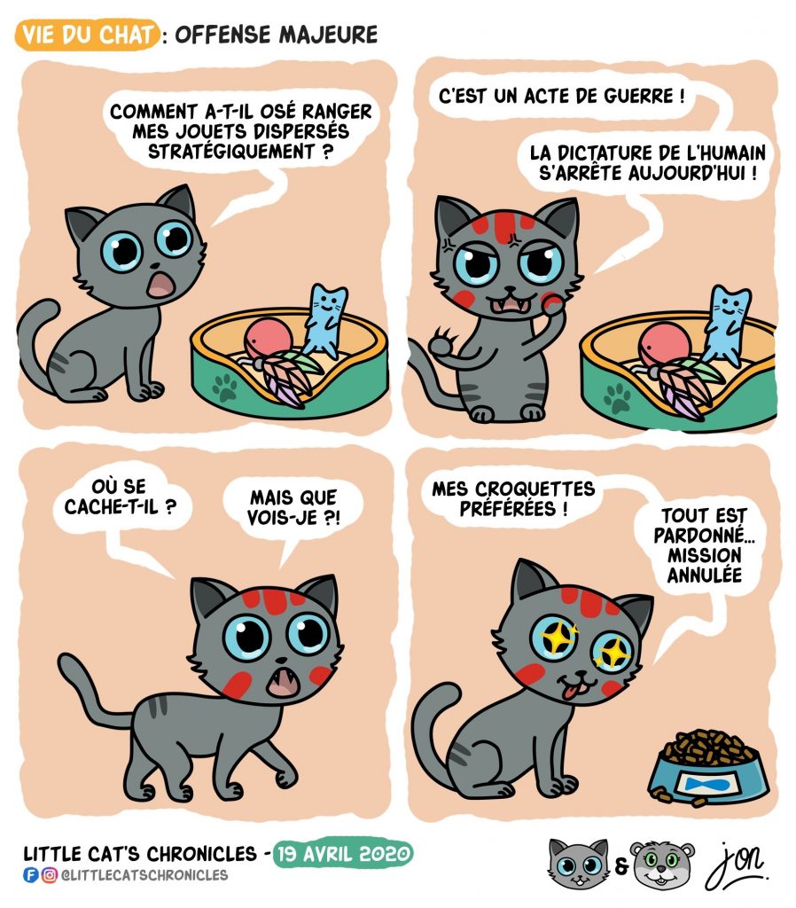 dessin humoristique des Little Cat’s Chronicles sur la révolte contre les humains du petit chat