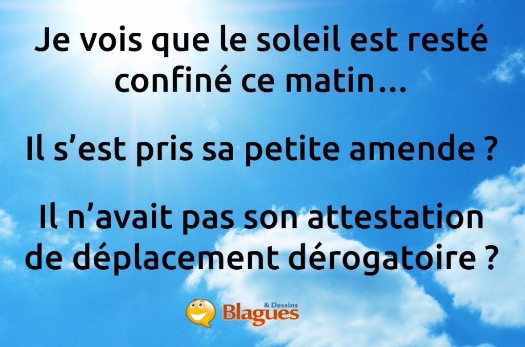 blague sur le confinement