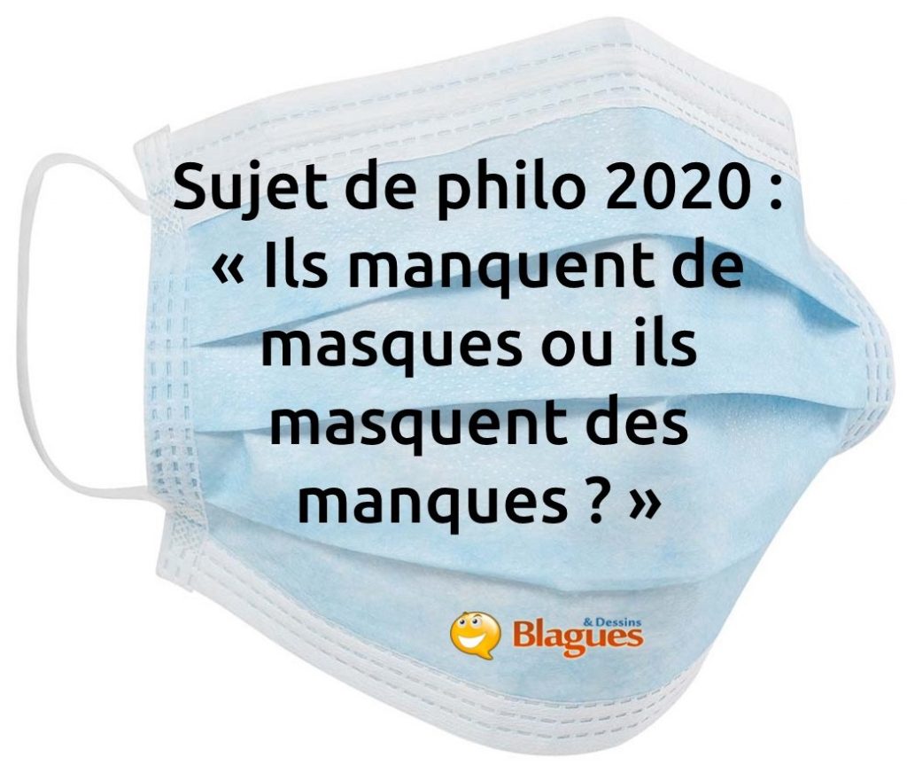 blague sur le coronavirus et la pénurie de masques