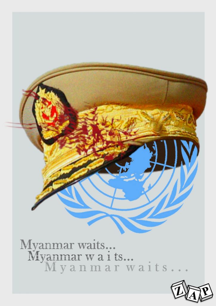 dessin presse humour Birmanie image drôle Myanmar ONU