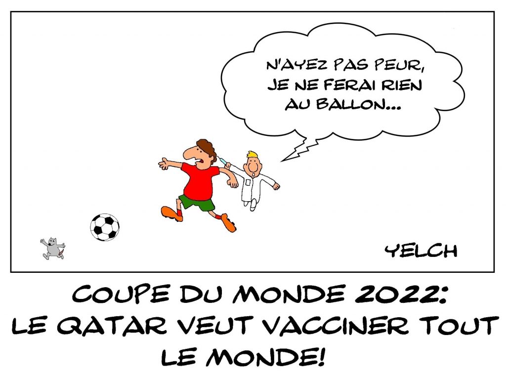 dessins humour coronavirus covid-19 image drôle coupe du monde Qatar vaccination