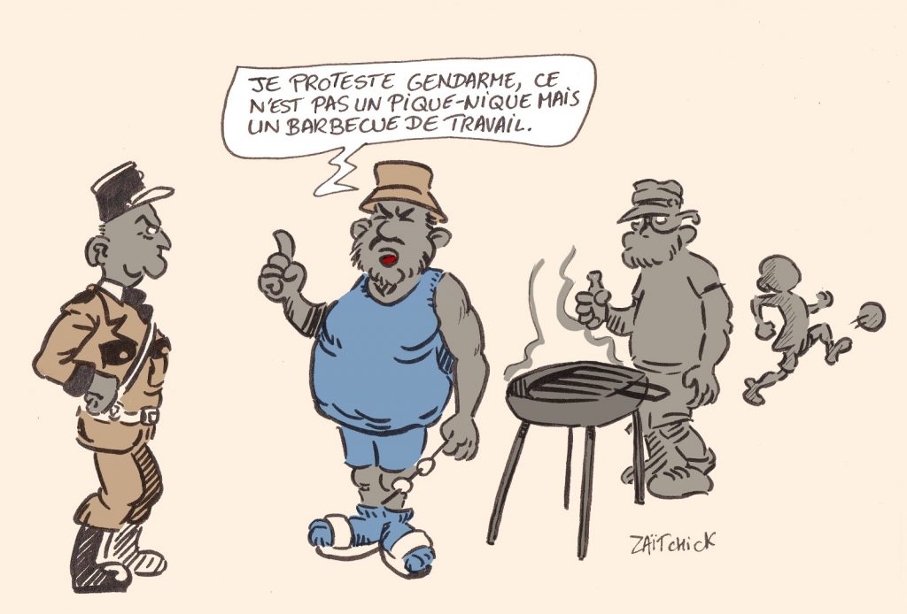 dessin presse humour coronavirus covid19 image drôle repas d’affaire barbecue Joëlle Garriaud-Maylam