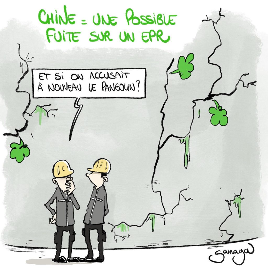 dessin presse humour fuite EPR Chine image drôle pangolin