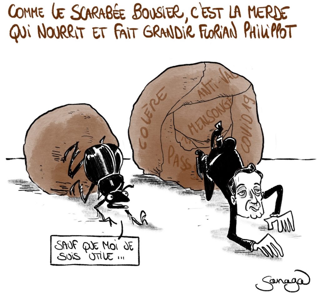 dessin presse humour coronavirus covid 19 pass sanitaire QR code image drôle variant Florian Philippot antipass