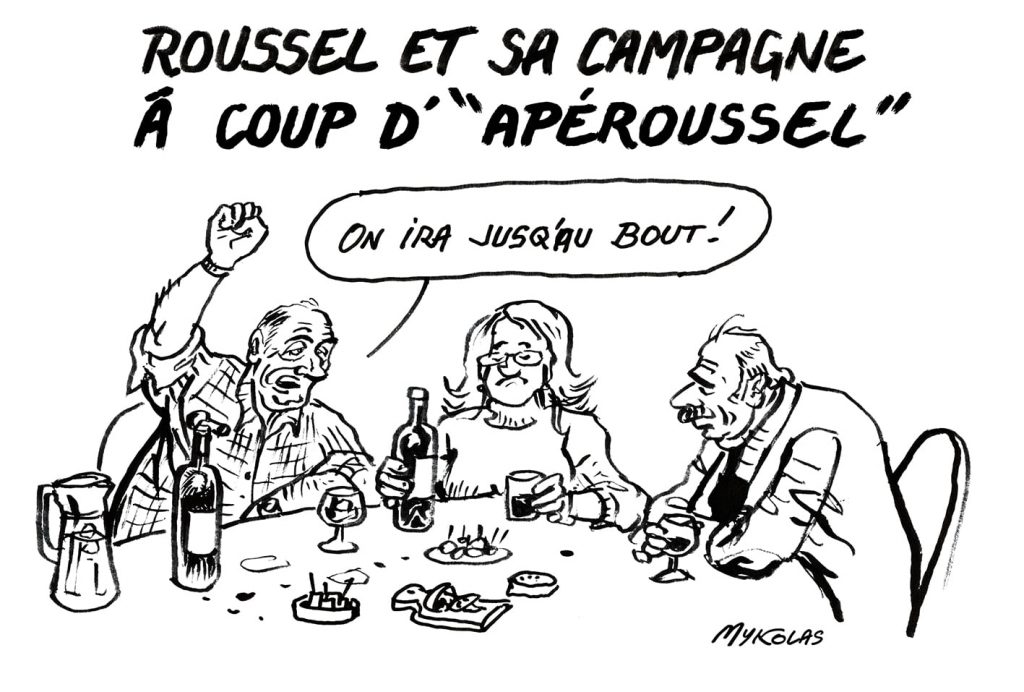 dessin presse humour présidentielle 2022 Fabien Roussel image drôle apéroussel
