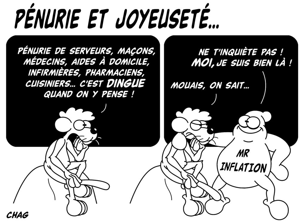 dessin humoristique pénurie travailleurs image drôle Mister Inflation