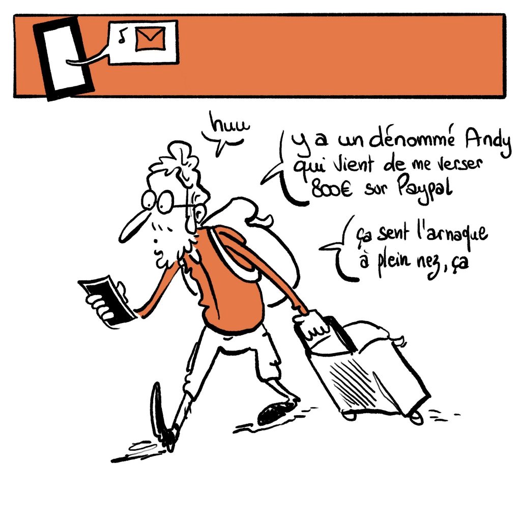 dessin presse humour vacances image drôle arnaque Paypal