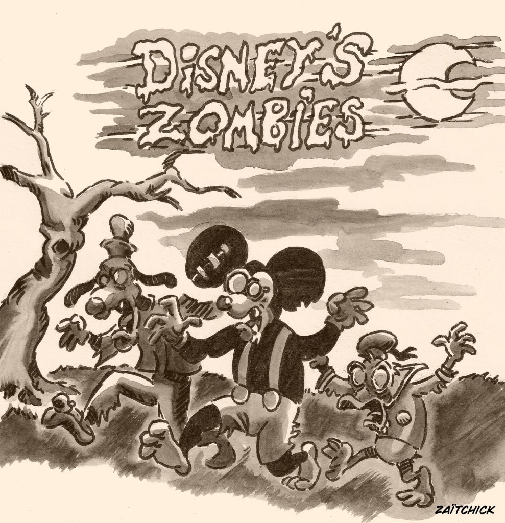 dessin presse humour héros Disney image drôle zombies