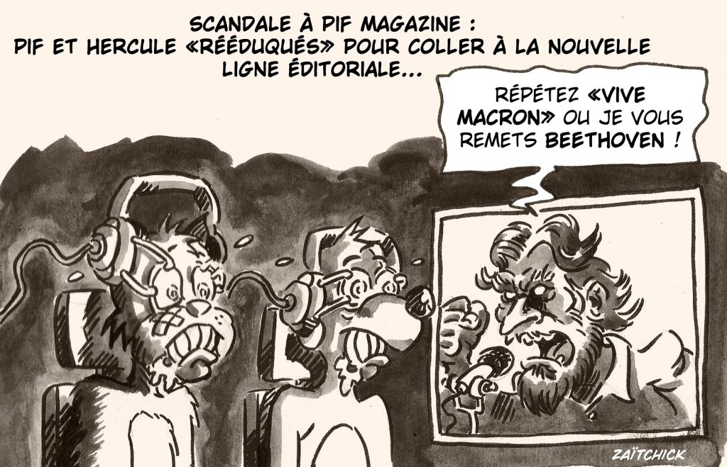 dessin presse humour Pif Gadget image drôle propagande macroniste