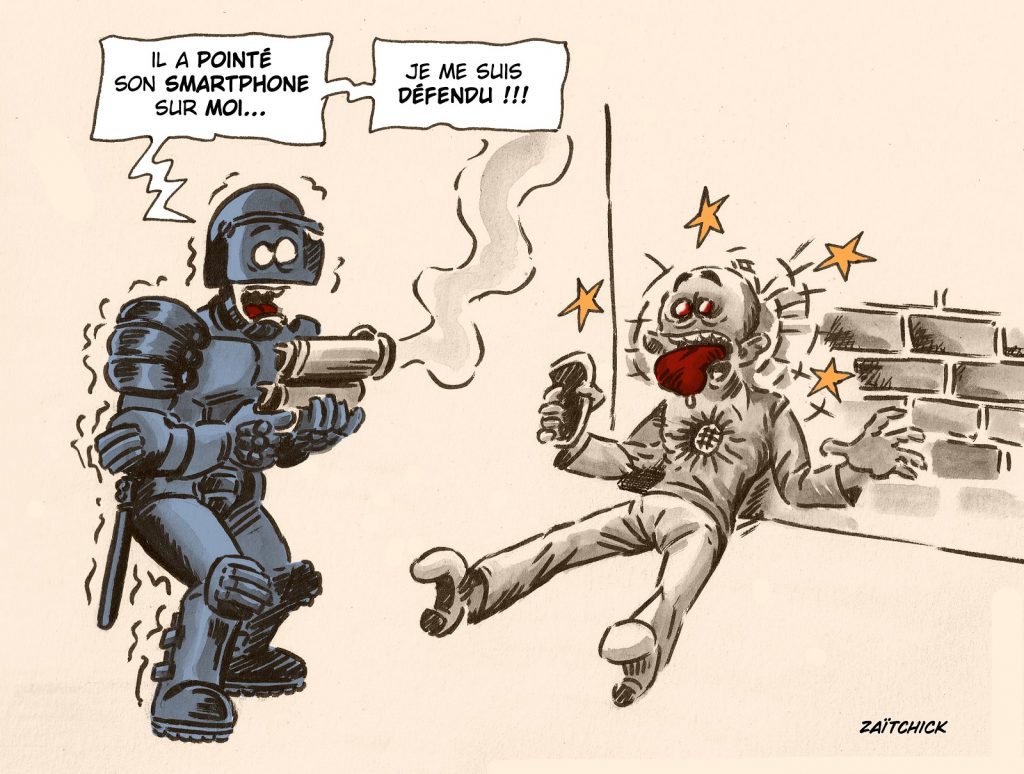 dessin presse humour légitime défense image drôle violences policières