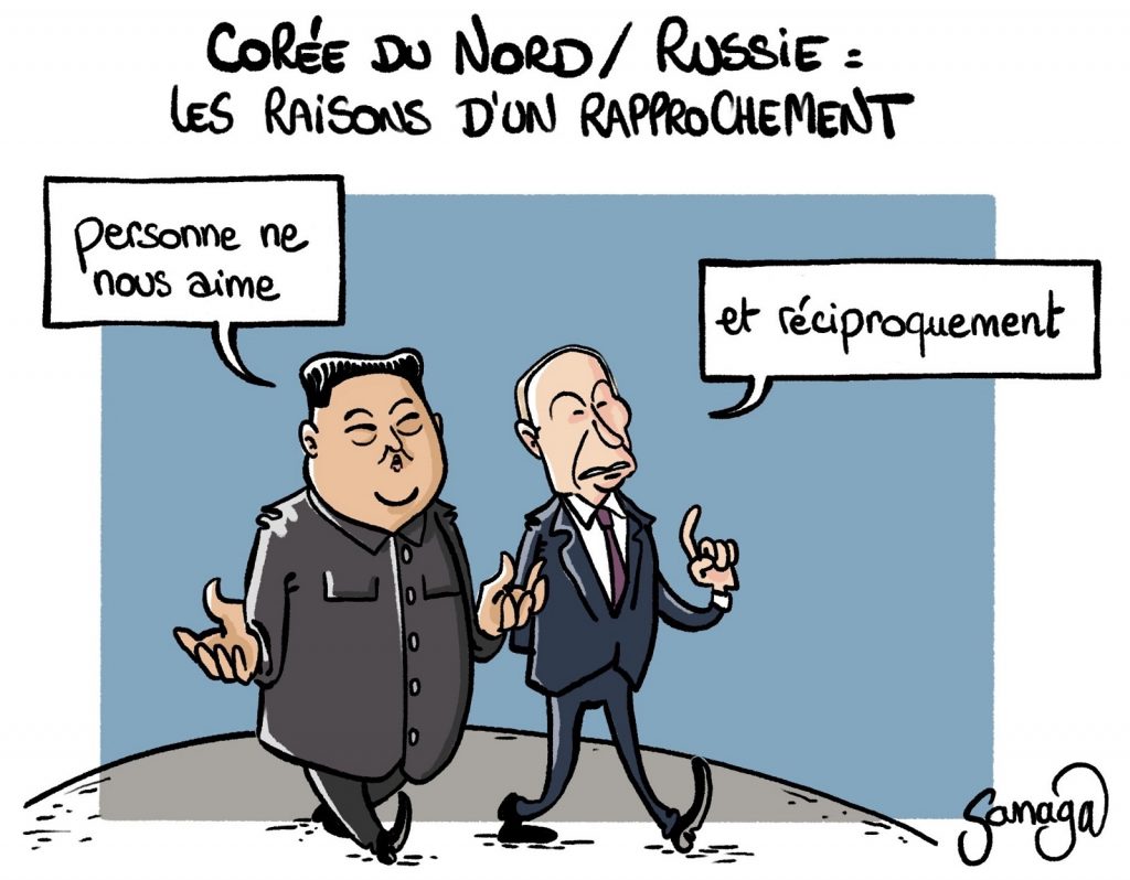 dessin presse humour rencontre Vladimir Poutine image drôle Kim Jong-un