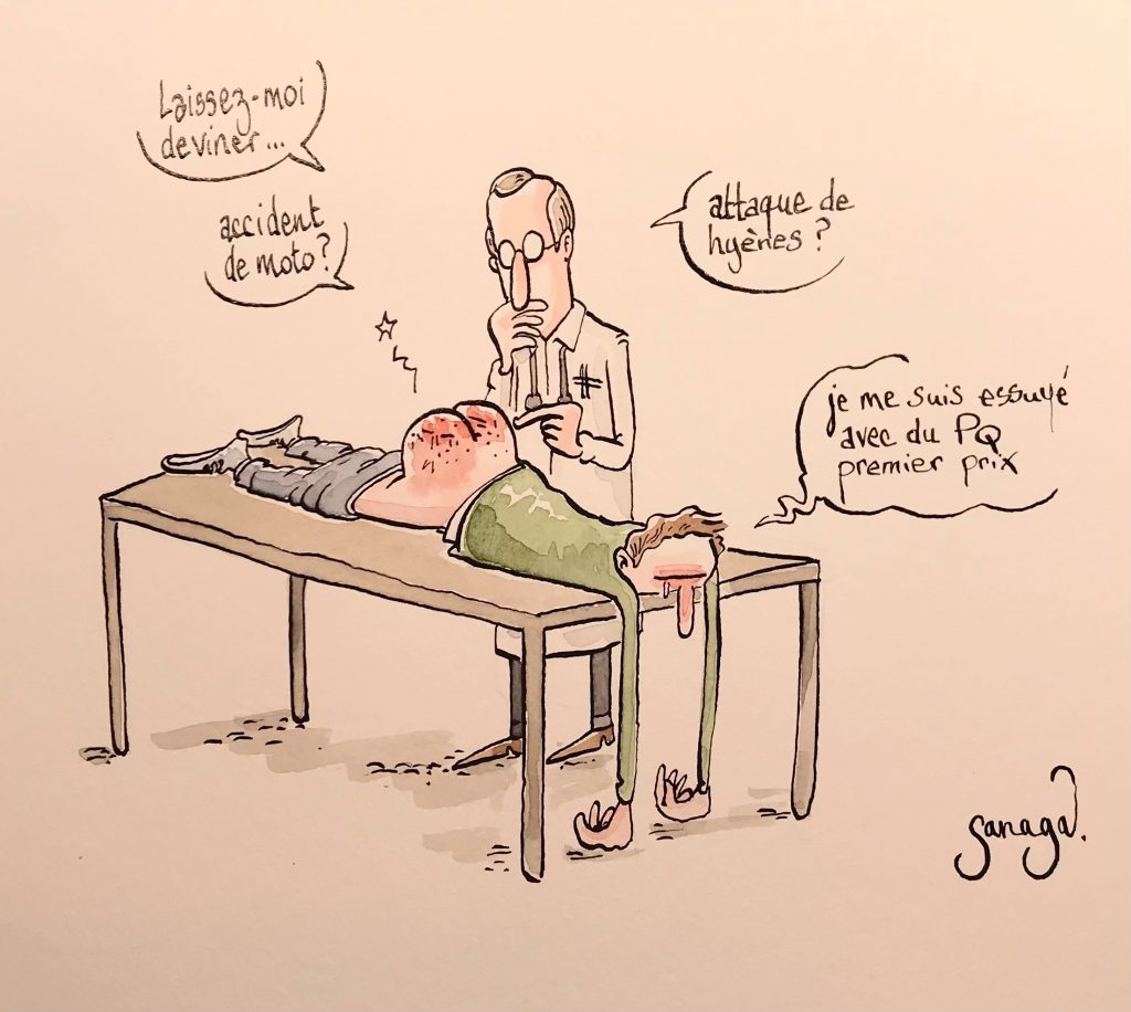 dessin presse humour rugosité papier toilette image drôle premier prix