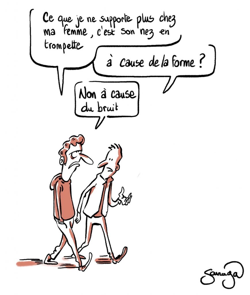 dessin presse humour bruit image drôle nez trompette