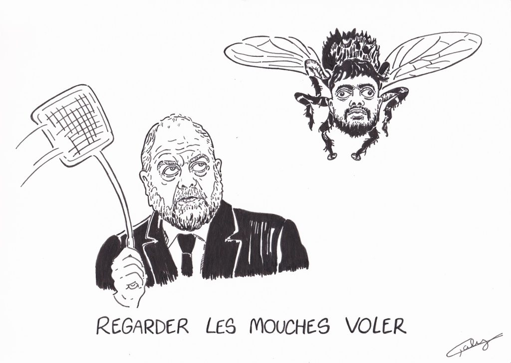 dessin presse humour Éric Dupond-Moretti image drôle évasion Mohamed Amra mouche