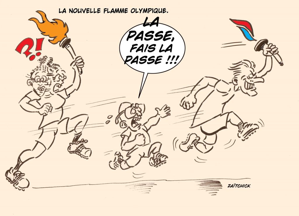 dessin presse humour élections législatives image drôle Éric Ciotti flamme olympique