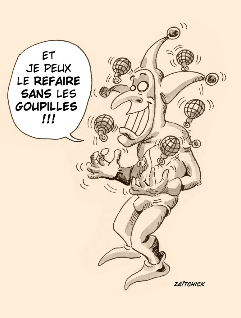 dessin presse humour Emmanuel Macron image drôle stratégie politique