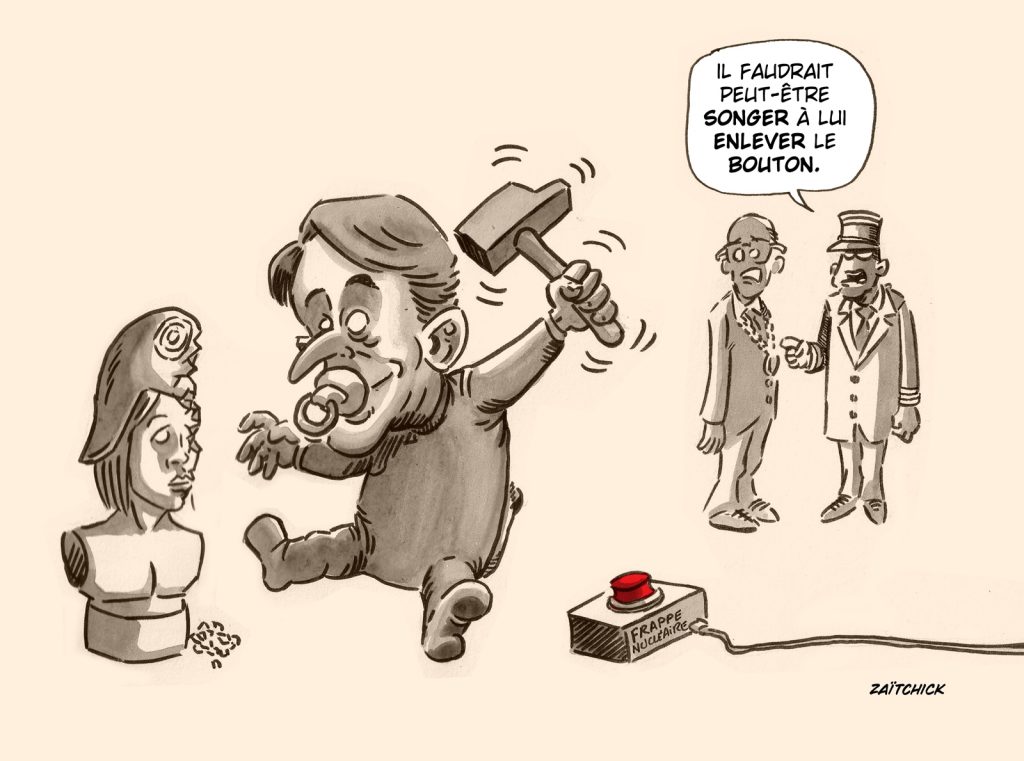 dessin presse humour Emmanuel Macron image drôle dissolution de l’Assemblée Nationale