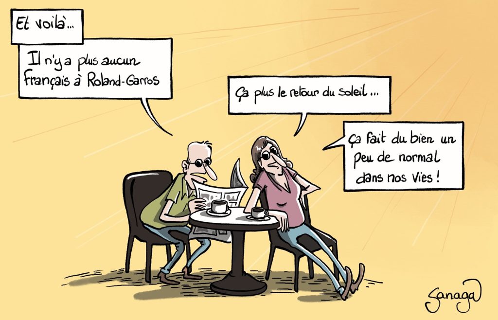dessin presse humour élimination Français Roland-Garros image drôle retour soleil
