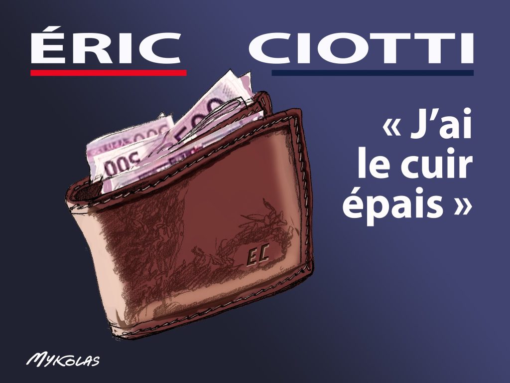 dessin presse humour ralliement Éric Ciotti image drôle cuir épais