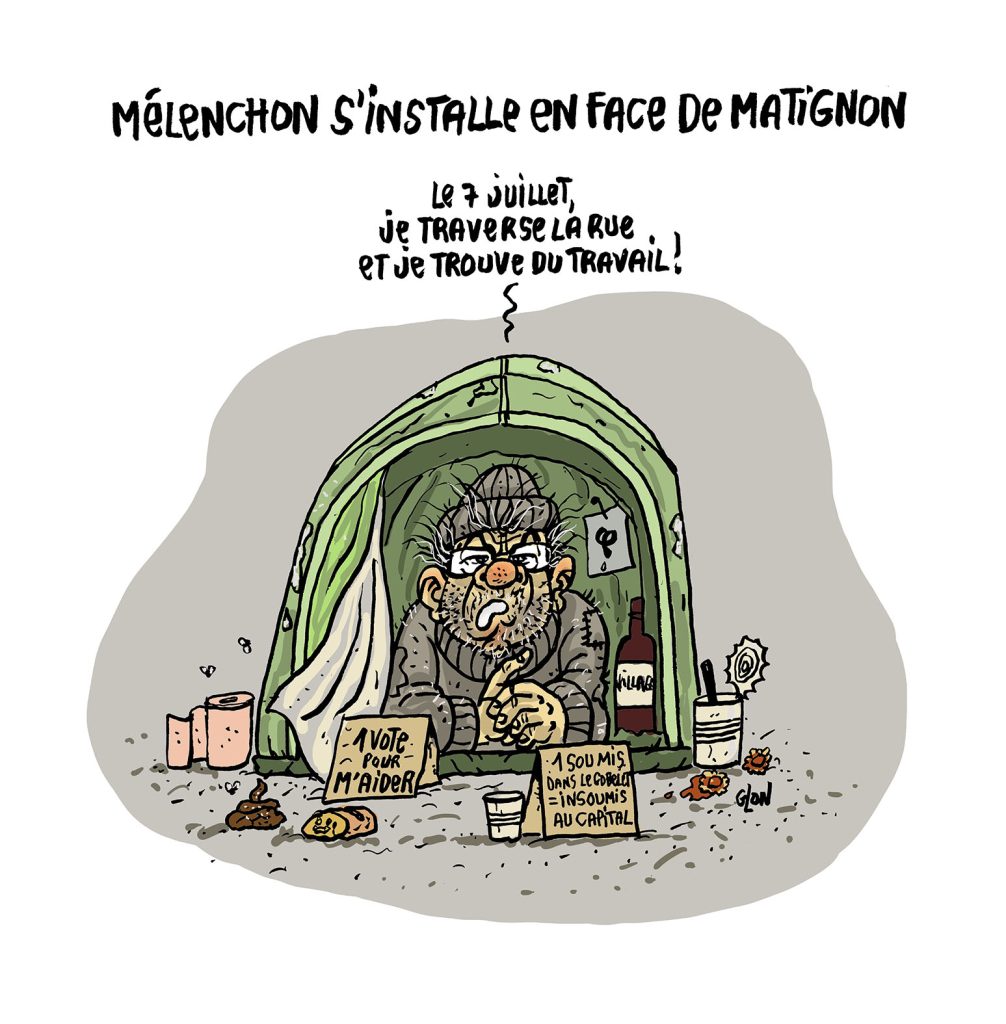 dessin presse humour élections législatives image drôle Jean-Luc Mélenchon