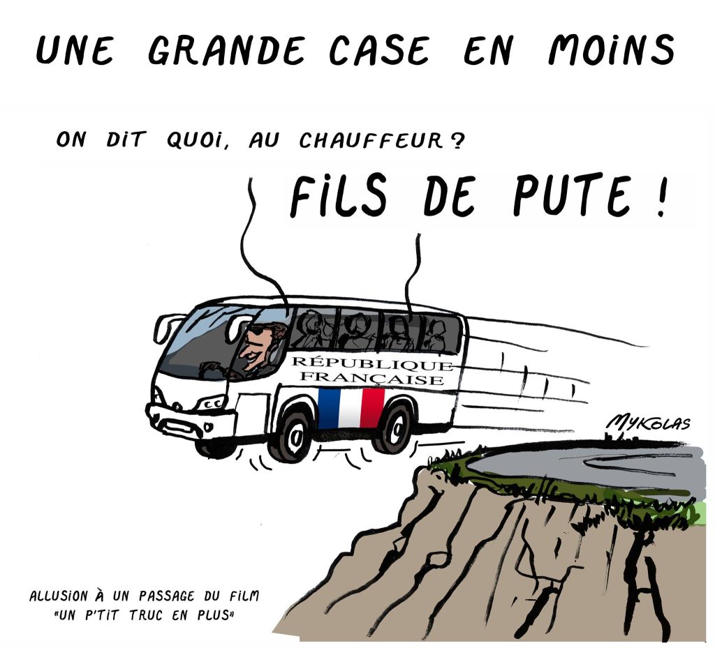 dessin presse humour Emmanuel Macron image drôle dissolution Assemblée Nationale