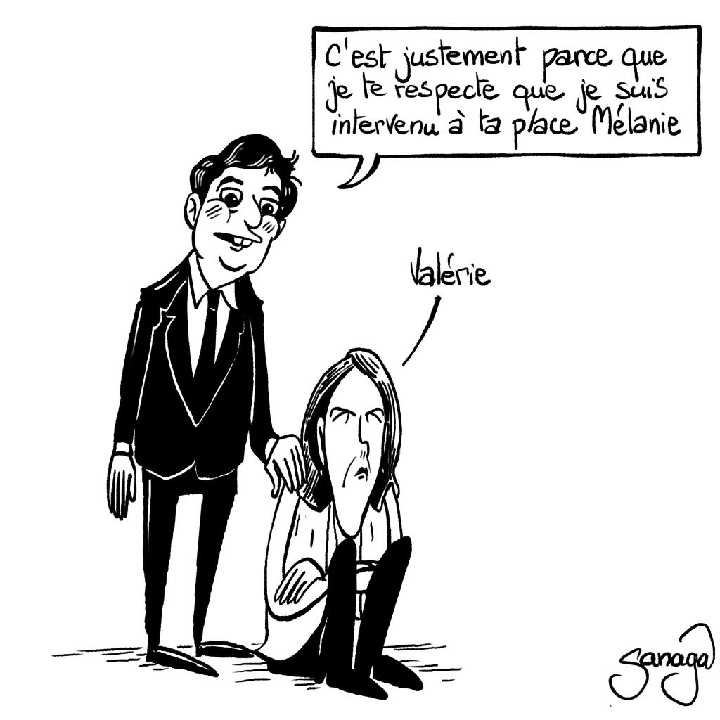 dessin presse humour interview Valérie Hayer image drôle interruption Gabriel Attal