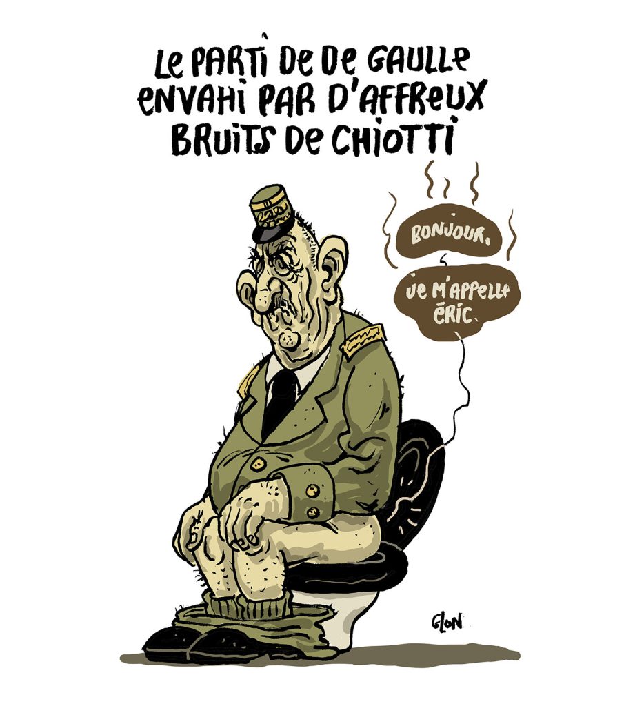 dessin presse humour Général de Gaulle image drôle et Éric Ciotti