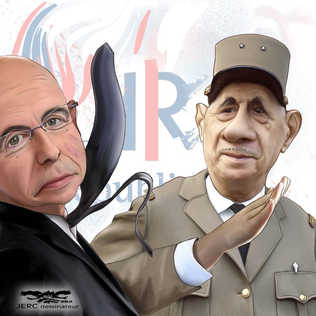 dessin presse humour Général de Gaulle image drôle et Éric Ciotti
