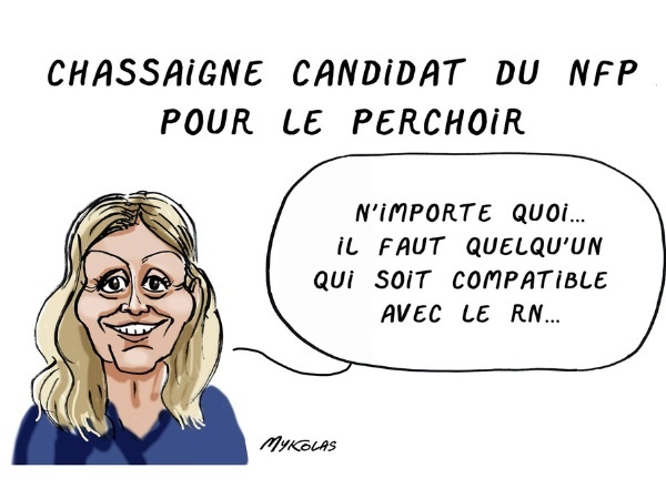 dessin presse humour André Chassaigne image drôle présidence Yaël Braun-Pivet Assemblée Nationale