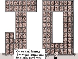 dessin presse humour grillages Paris image drôle Jeux Olympiques 2024