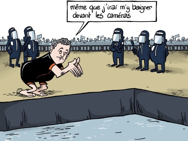 dessin presse humour Gérald Darmanin image drôle défense mégabassine