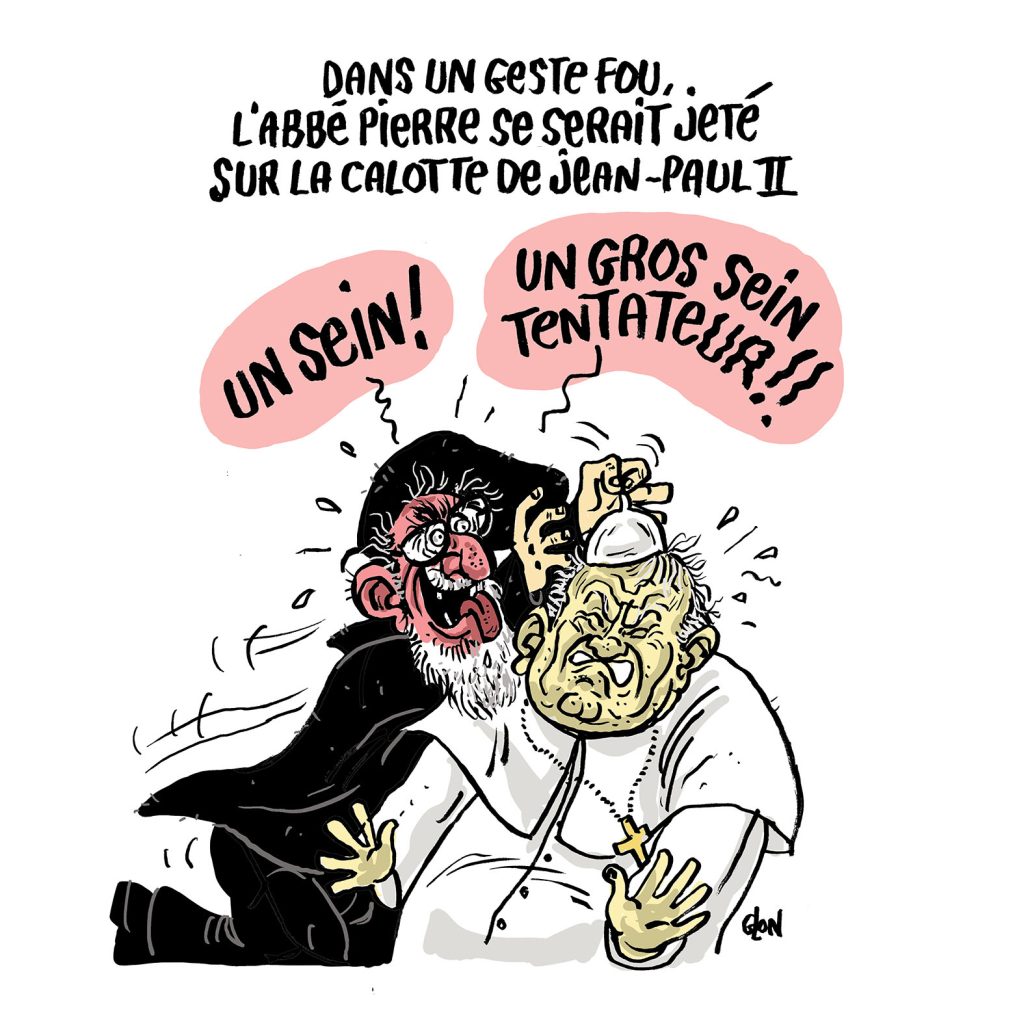 dessin presse humour accusation agression sexuelle image drôle Abbé Pierre