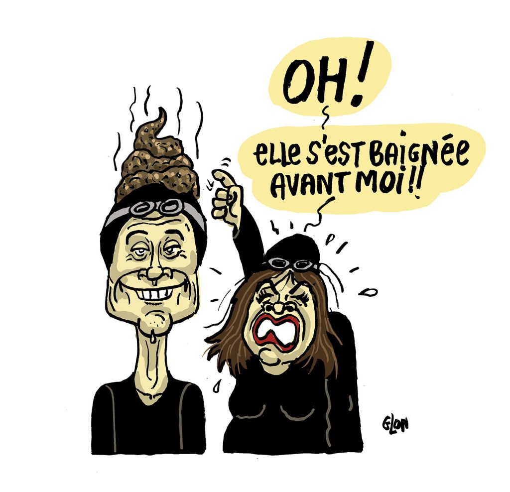 dessin presse humour Amélie Oudéa-Castéra baignade Seine image drôle Anne Hidalgo