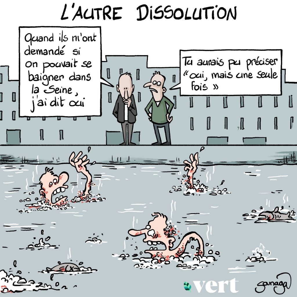 dessin presse humour dissolution image drôle baignade Seine