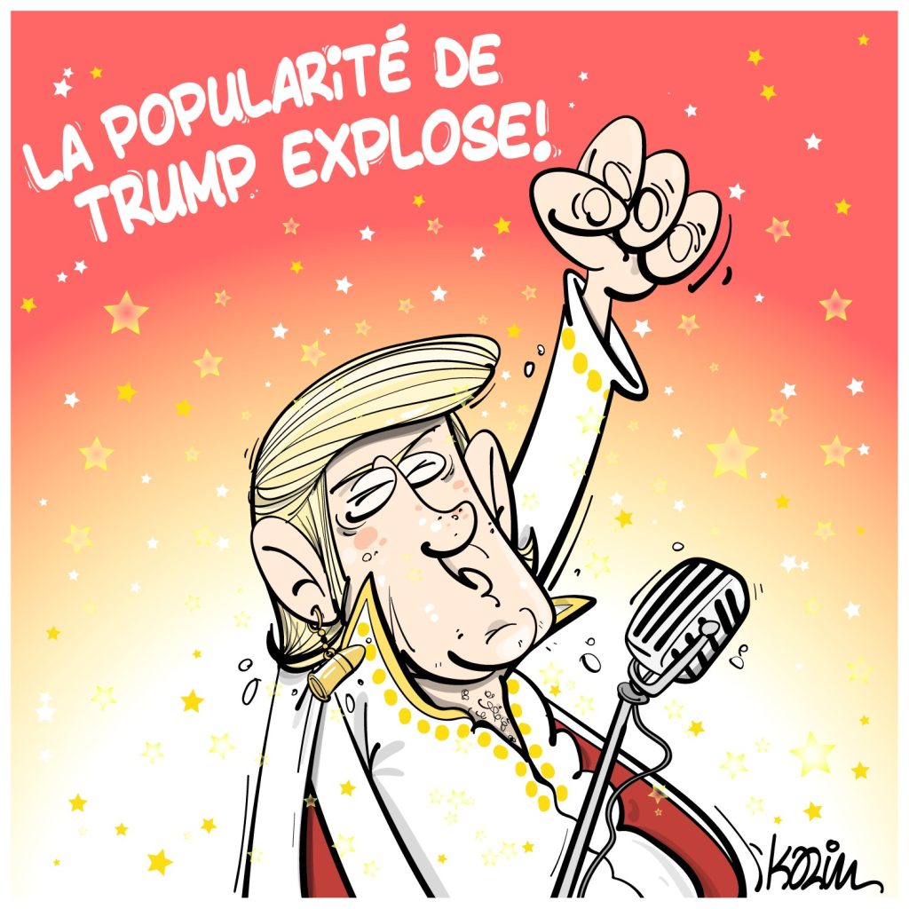 dessin presse humour popularité Donald Trump image drôle tentative assassinat