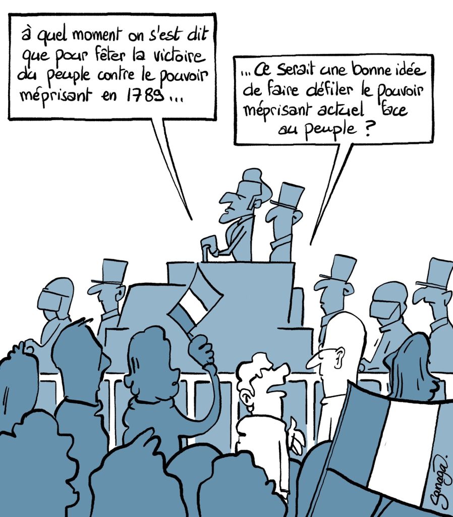 dessin presse humour Emmanuel Macron image drôle défilé du 14 juillet