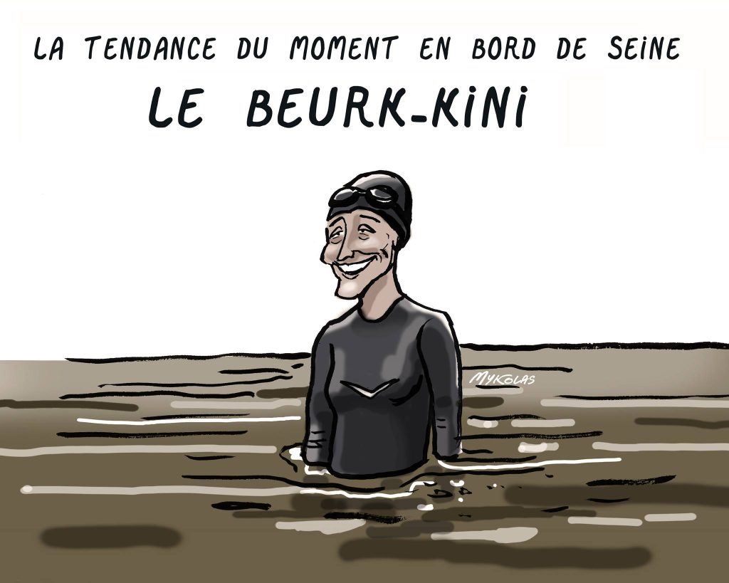 dessin presse humour Amélie Oudéa-Castéra image drôle baignade Seine