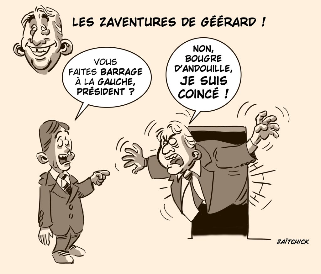 dessin presse humour législatives 2024 image drôle LFI Gérard Larcher